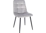 Sedia Da Pranzo Samt - Seduta In Velluto, Comfort A Bassa Manutenzione | Colore: Grigio