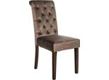 Sedia Da Pranzo In Velluto - Sedia Da Pranzo - Elevato Comfort Di Seduta, Poliestere Di Facile Manutenzione | Colore: Marrone | Materiale: Morbido