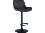 Sgabello Da Bar Con Schienale - Sgabello Alto - Girevole E Regolabile A 360° | Colore: Nero | Materiale: Morbido