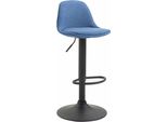 Sgabello Da Bar - Sgabello Alto, Regolabile In Altezza, Design Elegante | Colore Base: Nero | Colore: Blu