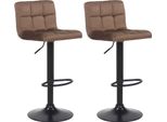 Set Di 2 Sgabelli Da Bar - Sgabelli Da Cucina - Altezza Regolabile E Design Moderno | Colore: Marrone