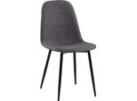 Sedia Da Pranzo Comoda Ed Elegante - Rivestimento In Velluto - Design Di Facile Manutenzione | Materiale: Tessuto Colore: Grigio Scuro