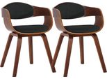 Set Di 2 Sedie Per Visitatori - Sedie Da Conferenza - Struttura Robusta | Colore: Noce/Nero | Colore Base: Noce