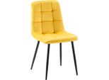 Sedia Da Pranzo Samt - Sedile In Velluto, Comfort Senza Manutenzione | Colore: Giallo