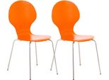 2X Sedie Per Visitatori Impilabili - Seduta Ergonomica - Design Salvaspazio | Colore: Arancione