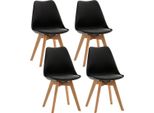 Set Di 4 Sedie Da Pranzo - Sedie Da Cucina - Comode E Facili Da Pulire | Colore: Nero | Materiale: Plastica