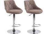 Set Di 2 Sgabelli Da Bar Moderni - Sgabelli Di Design - Eleganti Sgabelli Regolabili In Altezza | Colore: Taupe