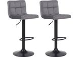 Set Di 2 Sgabelli Da Bar - Sgabelli Da Cucina - Altezza Regolabile E Design Moderno | Colore: Grigio