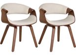Set Di 2 Sedie Da Pranzo - Sedie Comode - Schienale Di Sostegno | Colore: Rovere/Crema | Materiale: Polvere