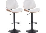 Set Di 2 Sgabelli Da Bar - Seggioloni - Regolabili In Altezza E Girevoli | Colore: Noce/Crema | Colore Base: Nero