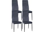 Set Di 4 Sedie Da Pranzo - Set Per Sala Da Pranzo - Comodo Schienale Alto, Design Moderno | Colore: Grigio Chiaro, Materiale: Morbido