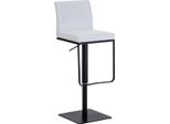 Sgabello Da Bar In Pelle Finta - Sgabello Multifunzionale - Regolabile E Girevole Per Un Comfort Ottimale | Colore: Bianco | Colore Base: Nero