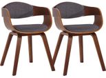 Set Di 2 Sedie Per Visitatori - Sedie Da Conferenza - Struttura Robusta | Colore: Noce/Grigio Chiaro. Colore Della Base: Noce