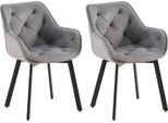 Set Di 2 Sedie Da Pranzo In Velluto - Sedie Da Cucina - Ergonomiche E Girevoli, Grigio Scuro