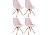 Set Di 4 Pezzi - Altezza Seduta 48 Cm - Rivestimento Morbido Per Un Comfort Ottimale | Colore: Rosa | Colore Abbigliamento: Naturale