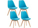 Set Di 4 Sedie Da Pranzo - Sedie Da Cucina - Comode E Facili Da Pulire | Colore: Turchese | Materiale: Polvere