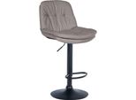 Sgabello Da Bar Con Rivestimento In Tessuto - Sgabello Alto - Comfort Regolabile E Girevole | Colore: Grigio | Materiale Del Telaio: Metallo Nero Opaco