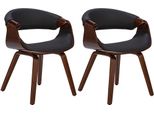 Set Di 2 Sedie Da Pranzo - Sedie Comode - Schienale Di Supporto | Colore: Noce/Nero | Materiale: Polvere