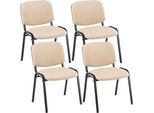 Set Di 4 Sedie Per Visitatori - Sedie Da Conferenza - Comfort E Risparmio Di Spazio Colore: Crema