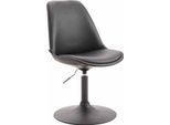 Sedia Da Pranzo In Ecopelle - Sedia Moderna - Altezza Regolabile E Girevole A 360° | Colore: Nero | Colore Base: Nero