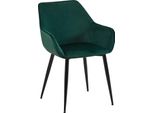 Sedia Da Pranzo - Lusso Confortevole - Robusta Struttura In Metallo | Colore: Verde | Materiale: Morbido