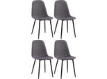 Set Di 4 Sedie Da Pranzo - Aggiornato - Di Facile Manutenzione - Design | Colore: Grigio Scuro, Materiale: Polvere