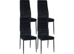 Set Di 4 Sedie Da Pranzo - Set Da Sala Da Pranzo - Comodo Schienale Alto, Design Moderno | Colore: Nero | Materiale: Morbido