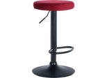 Sgabello Da Bar - Sgabello Con Rivestimento In Velluto - Poggiapiedi Confortevole E Regolabile In Altezza | Colore: Rosso | Colore Base: Nero