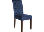 Sedia Da Pranzo In Velluto - Sedia Da Pranzo - Elevato Comfort Di Seduta, Poliestere Di Facile Manutenzione | Colore: Blu | Materiale: Morbido