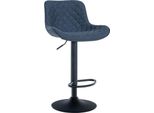 Sgabello Da Bar Con Schienale - Sgabello Alto - Girevole E Regolabile A 360° | Colore: Blu | Materiale: Polvere