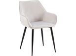 Sedia Da Pranzo - Lusso Confortevole - Robusta Struttura In Metallo | Colore: Grigio Chiaro, Materiale: Morbido