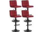 Set Di 4 Sgabelli Da Bar In Velluto - Sgabelli Da Bar - Comfort Ottimale | Colore: Rosso