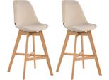 Set Di 2 Sgabelli Da Bar - Stampelle - Velluto, Massimo Comfort Di Seduta | Colore: Crema | Colore Abbigliamento: Naturale