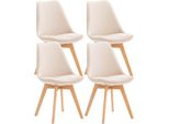 Set Di 4 Sedie Da Pranzo - Sedie Da Cucina - Comode E Facili Da Pulire | Colore: Beige | Materiale: Morbido