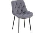 Sedia Da Pranzo Moderna - Sedia Da Cucina - Elevato Comfort Di Seduta - Rivestimento In Velluto | Colore: Grigio Scuro