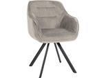 Sedia Da Pranzo, Sedia In Velluto Grigio - Schienale Ergonomico, Design A Bassa Manutenzione