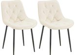 Set Di 2 Sedie Da Pranzo Velvet - Sedie Da Cucina - Elevato Comfort Di Seduta | Colore: Crema