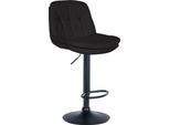 Sgabello Da Bar Con Rivestimento In Tessuto - Sgabello Alto - Comfort Regolabile E Girevole | Colore: Nero | Materiale Del Telaio: Metallo Nero Opaco