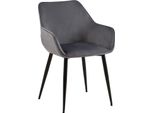 Sedia Da Pranzo - Lusso Confortevole - Robusta Struttura In Metallo | Colore: Grigio Scuro. Materiale: Morbido