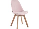 Sedia Da Pranzo Sedia Visitatore - Poltrona Confortevole - Velluto E Legno | Colore: Rosa | Colore Abbigliamento: Naturale