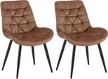 Set Di 2 Sedie Da Pranzo - Sedie In Velluto - Elevato Comfort Di Seduta | Colore: Marrone