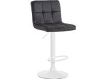 Sgabello Da Bar In Velluto - Sgabello Comfort - Regolabile E Girevole Per Il Massimo Della Comodità | Colore: Nero | Colore Base: Bianco