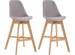 Set Di 2 Sgabelli Da Bar - Stampelle - Velluto, Massimo Comfort Di Seduta | Colore: Grigio | Colore Abbigliamento: Naturale