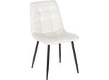 Sedia Da Pranzo Samt - Seduta In Velluto, Comfort A Bassa Manutenzione | Colore: Bianco Crema
