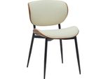 Elegante Sedia Da Pranzo - Seduta - Elevato Comfort Di Seduta, Facile Da Mantenere | Colore: Noce/Crema | Materiale: Pelle Finta
