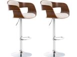 Set Di 2 Sgabelli Da Bar - Sgabello Da Bar - Eccezionale Comfort Di Seduta, Regolabile In Altezza | Colore: Noce/Crema