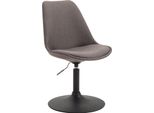 Sedia Da Pranzo Con Rivestimento In Tessuto - Poltrona Lounge - Girevole A 360° Con Altezza Della Seduta Regolabile. Colore: Grigio Scuro. Colore Della Base: Nero