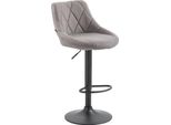 Sgabello Da Bar Moderno In Tessuto - Sgabello - Girevole A 360° Con Elevazione A Gas | Colore: Grigio | Colore Base: Nero