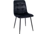 Sedia Da Pranzo Samt - Seduta In Velluto, Comfort A Bassa Manutenzione | Colore: Nero