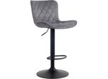 Sgabello Da Bar Con Schienale Alto - Seduta Esclusiva - Regolabile E Girevole A 360° | Colore: Grigio Scuro. Materiale: Morbido